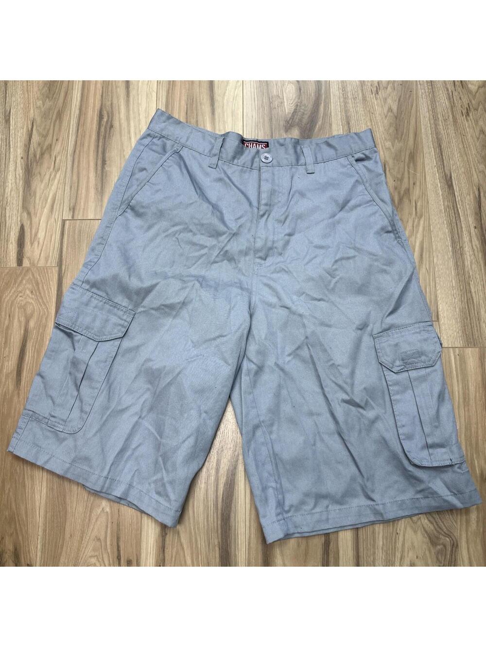 Y2K Chams Mens Blue Cargo Shorts Size 32 Dad Jorts Cotton